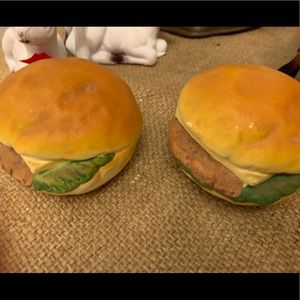 VINTAGE Hamburger Bun Salt & Pepper Shakers.